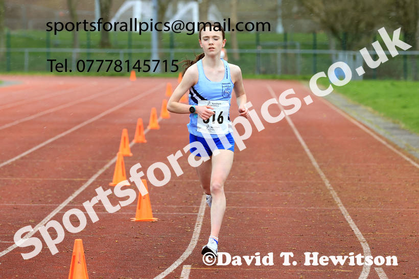 Womens Under-17s Young Athletes 5k, 2026 Northern Mens 12 and Womens 6 Stage Road Relays and Young Athletes 5k, Sheepmount Stadium, Carlisle. Photo: David T. Hewitson/Sports for All Pics